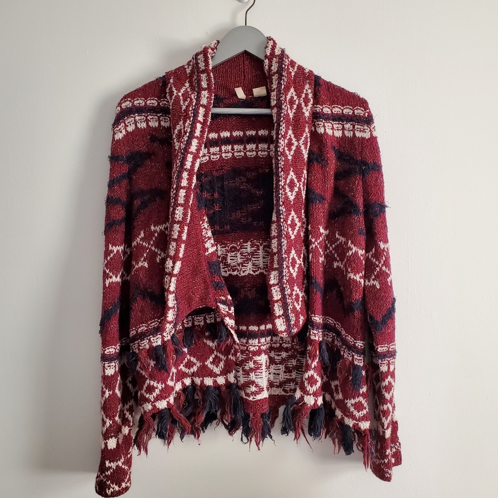ANTHROPOLOGIE Moth Cardigan Sweater Veras Fringe